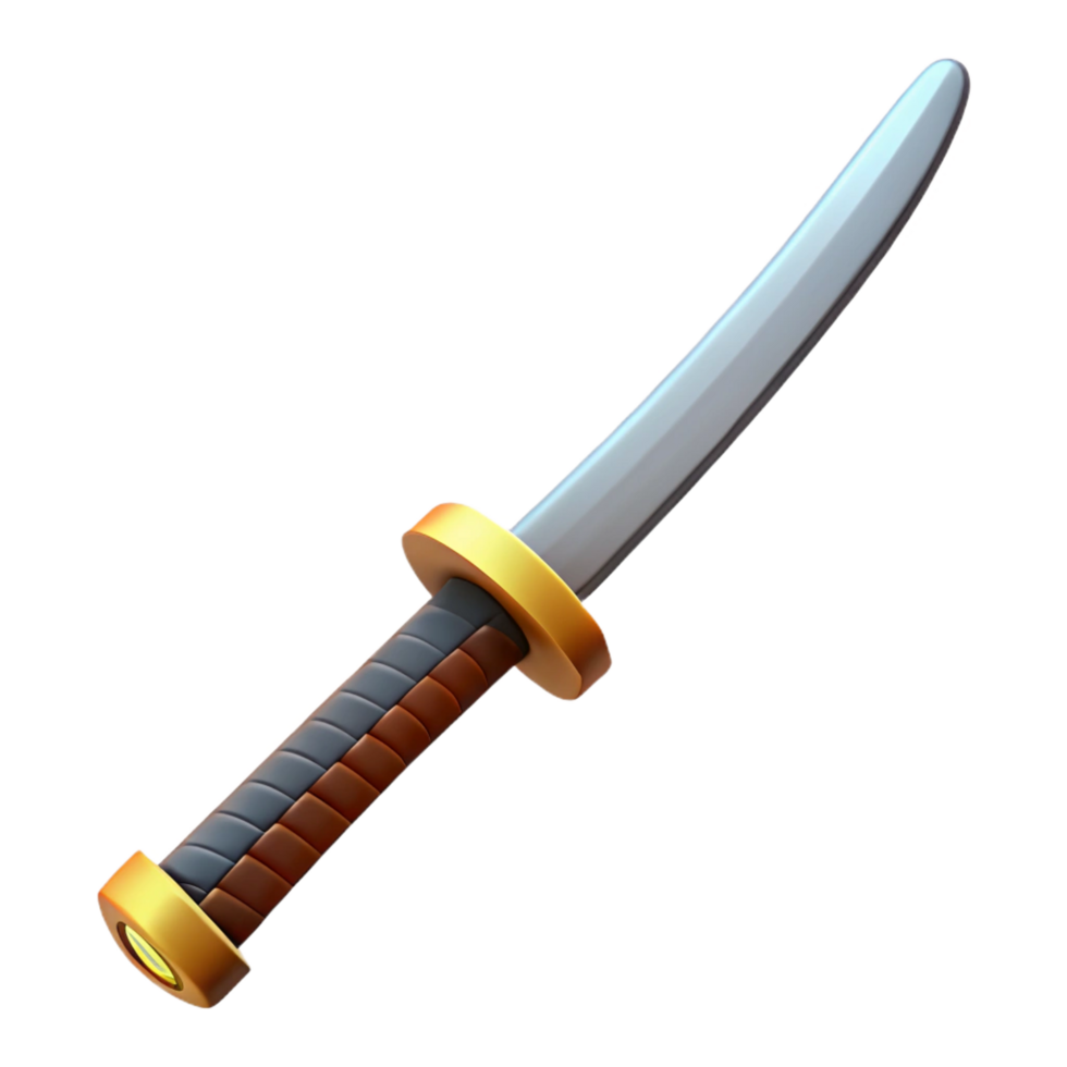 glorious passionate avant-garde Samurai sword, katana NO BACKGROUND with Transparent Background. ultra HD png