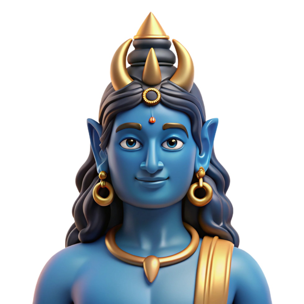 impressive reflective gothic Shiva, Hindu god of destruction NO BACKGROUND with Transparent Background. elite png
