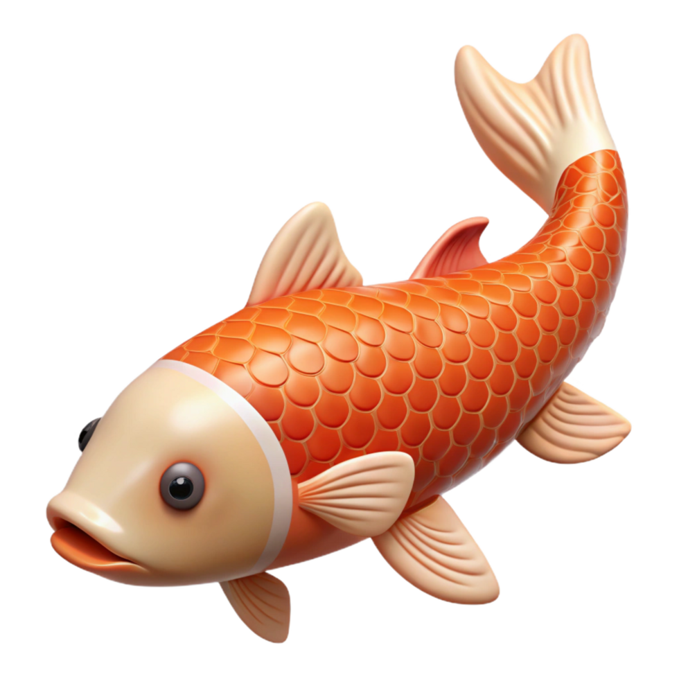 glorious inspired Koi fish, symbol of good luck and perseverance NO BACKGROUND with Transparent Background. png