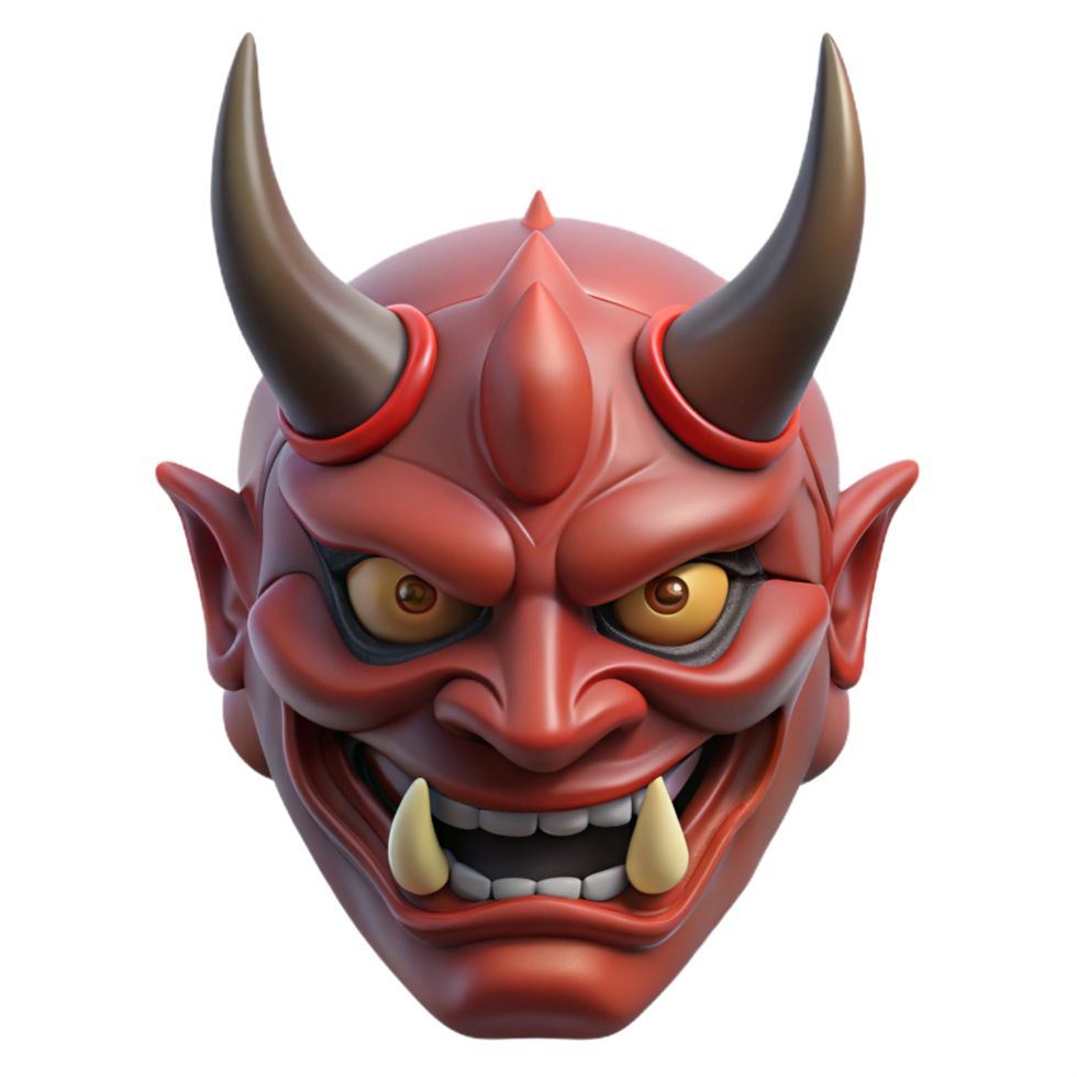 extraordinary unforgettable Oni Mask, Japanese demon mask NO BACKGROUND with Transparent Background. png