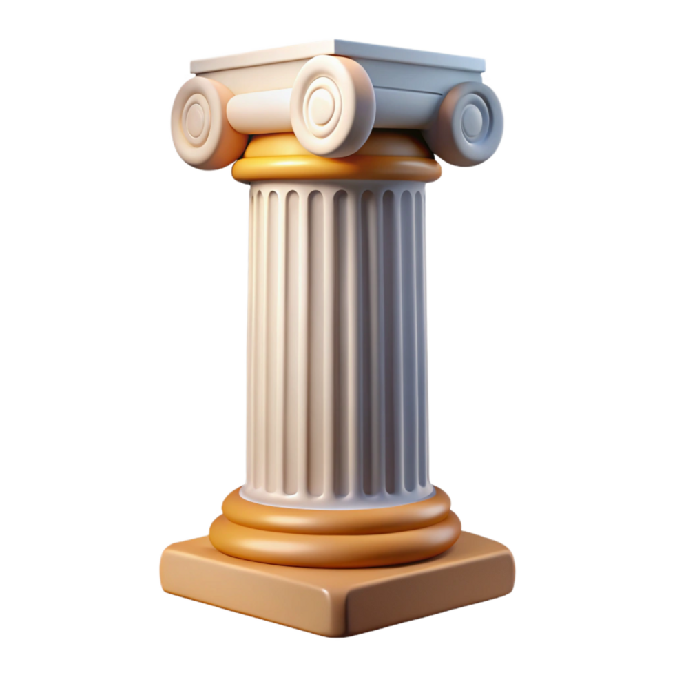 elegant energetic elegant Classical Greek ionic column, NO BACKGROUND with Transparent Background. exclusive png