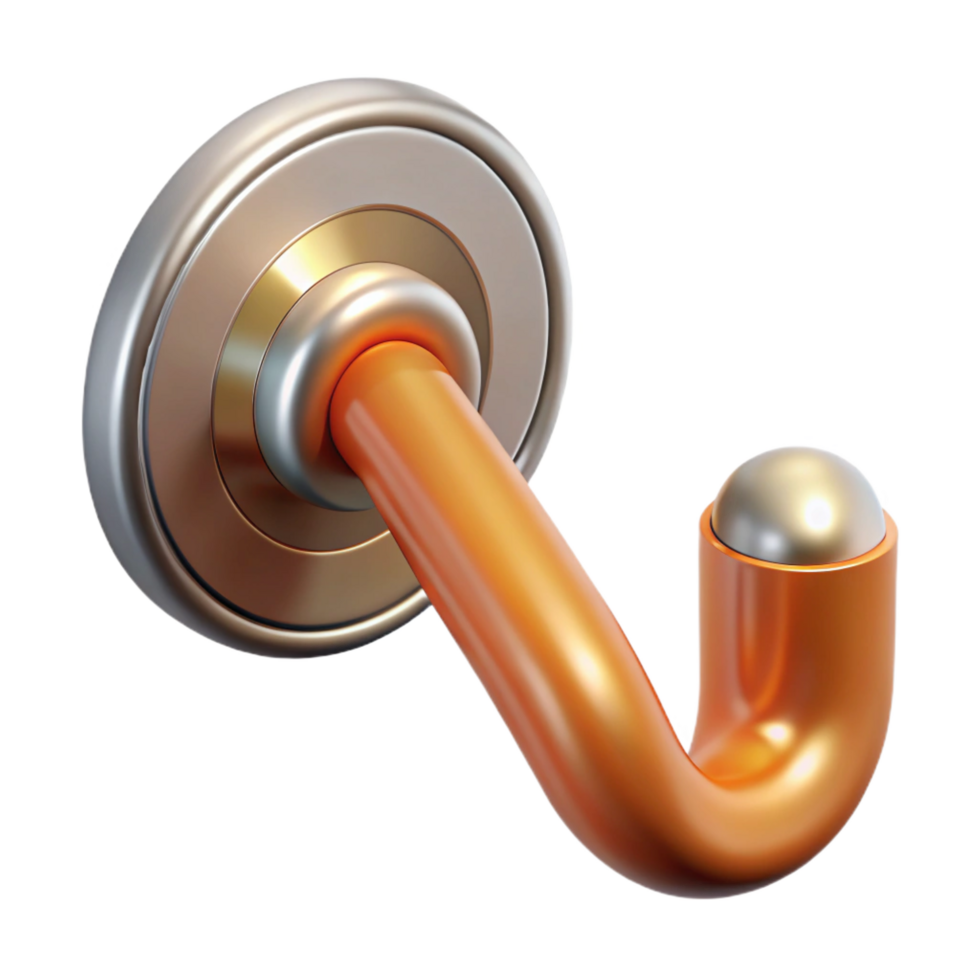 ethereal magnificent Bauhaus style door handle, NO BACKGROUND with Transparent Background. artisan png