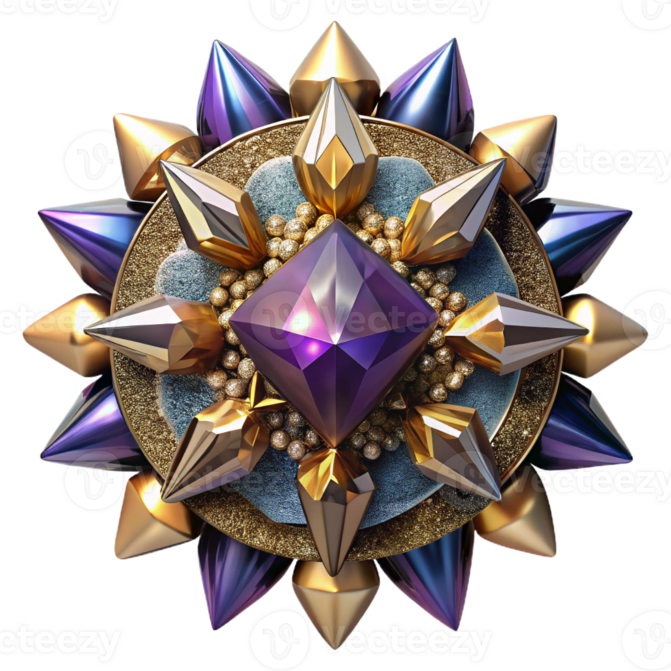 serene classic Dazzling Kaleidoscope Gemstone Design Cutout png