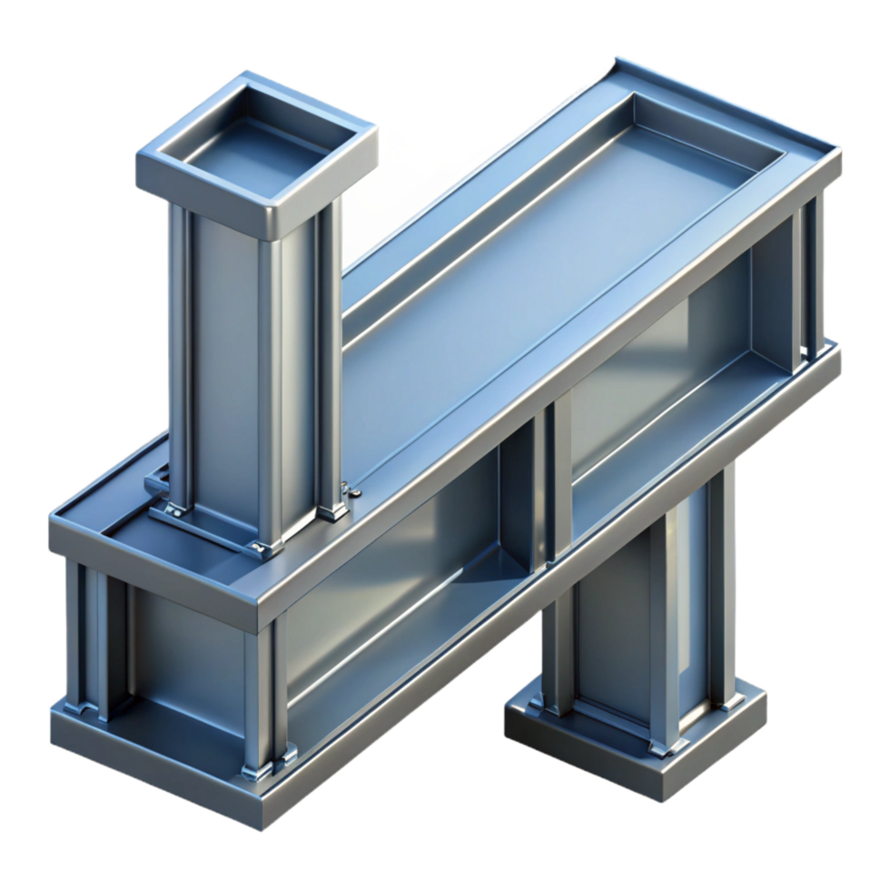 elegant exceptional Modern steel beam connection, NO BACKGROUND with Transparent Background. png