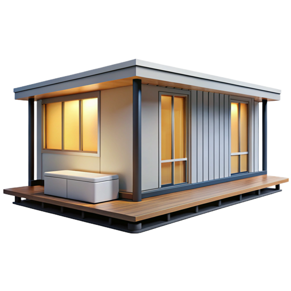 exquisite inspired Prefabricated modular home unit, NO BACKGROUND with Transparent Background. png