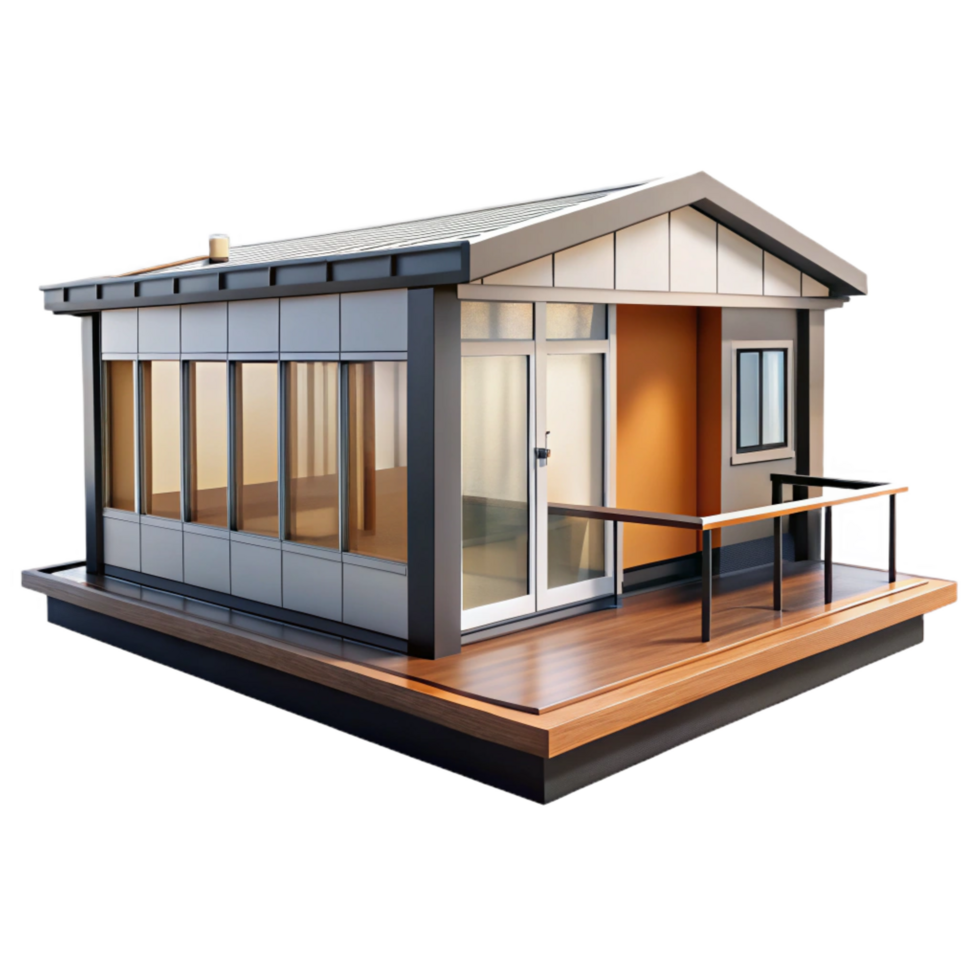 ethereal gorgeous Prefabricated modular home unit, NO BACKGROUND with Transparent Background. luxury png