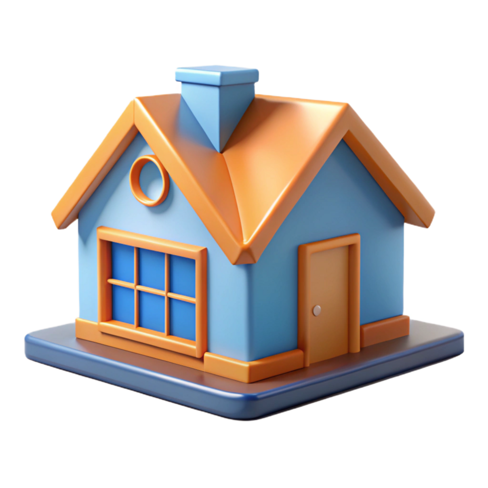 exquisite artistic 3D printed house model, NO BACKGROUND with Transparent Background. top-tier png