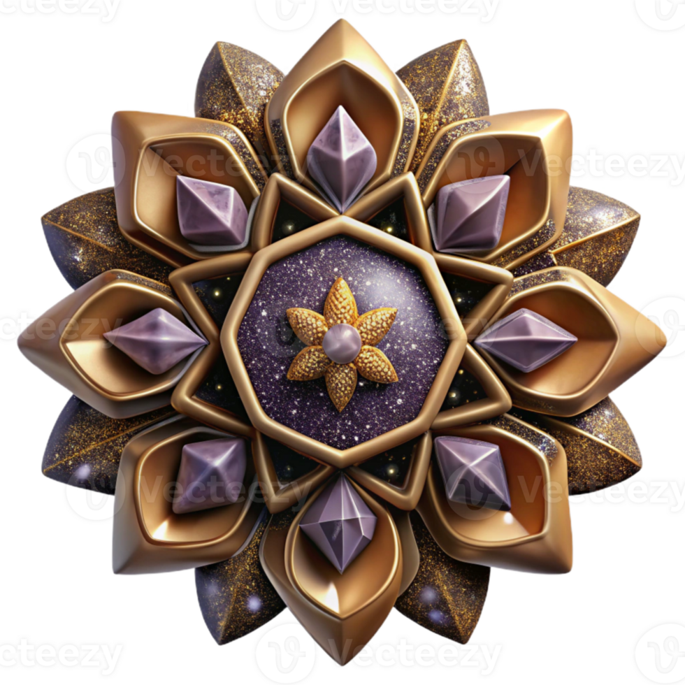 dramatic contemporary Decorative Mandala Motif Brown Cutout on White high quality png