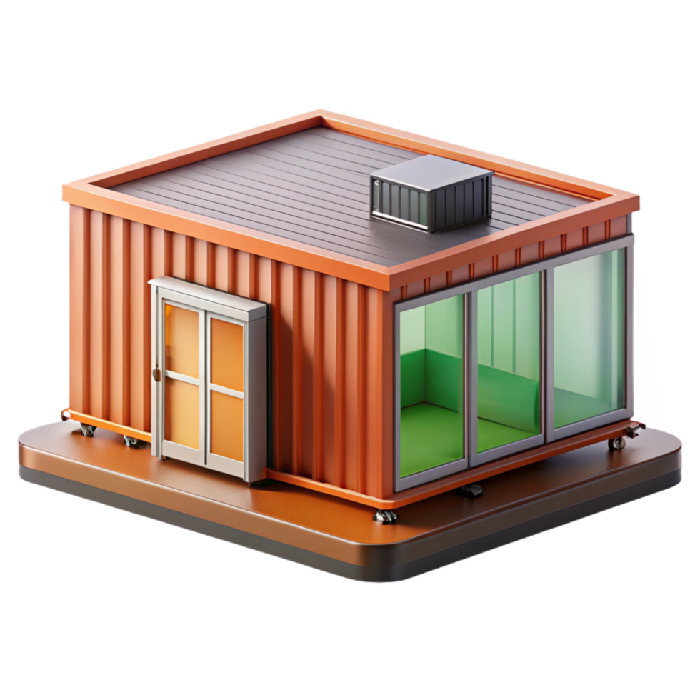 glorious unforgettable Shipping container home module, NO BACKGROUND with Transparent Background. png