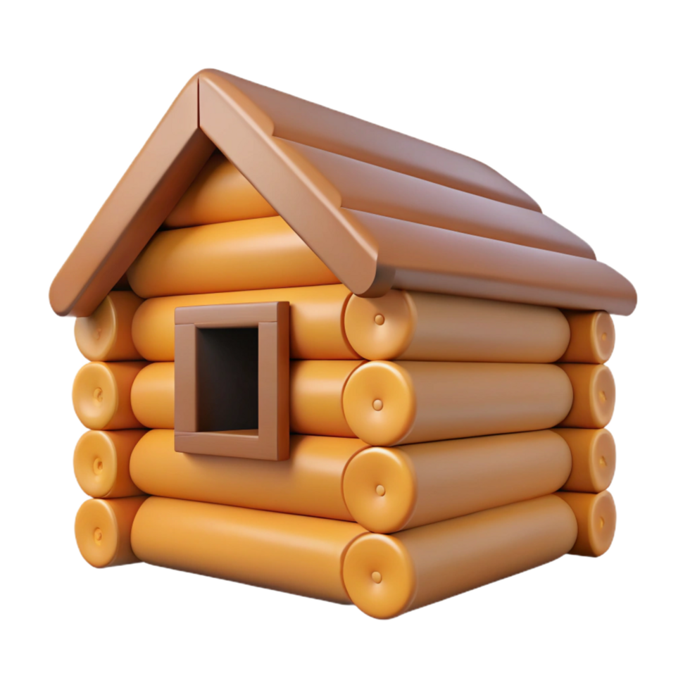 fascinating standout Log cabin wall section, NO BACKGROUND with Transparent Background. png