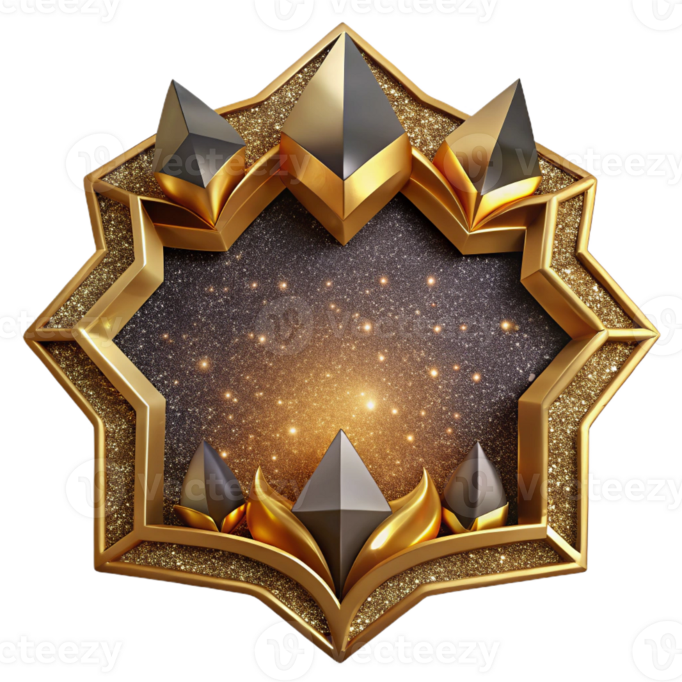 wonderful contemporary Decorative Mosaic Border Frame Gold Transparent Background high resolution png