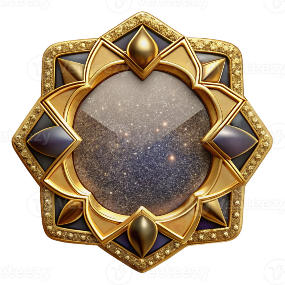 magnificent rustic Decorative Mosaic Border Frame Gold Transparent Background png