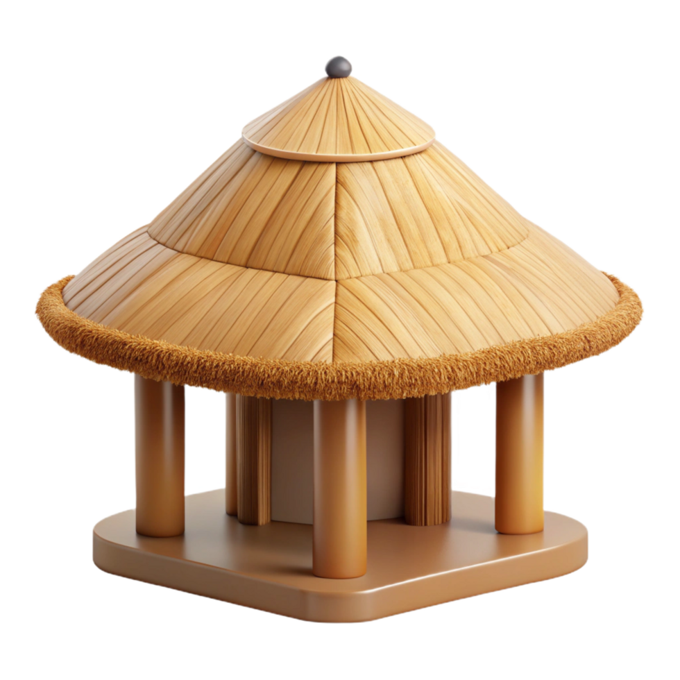 elegant dramatic industrial Thatched roof section, NO BACKGROUND with Transparent Background. elite png