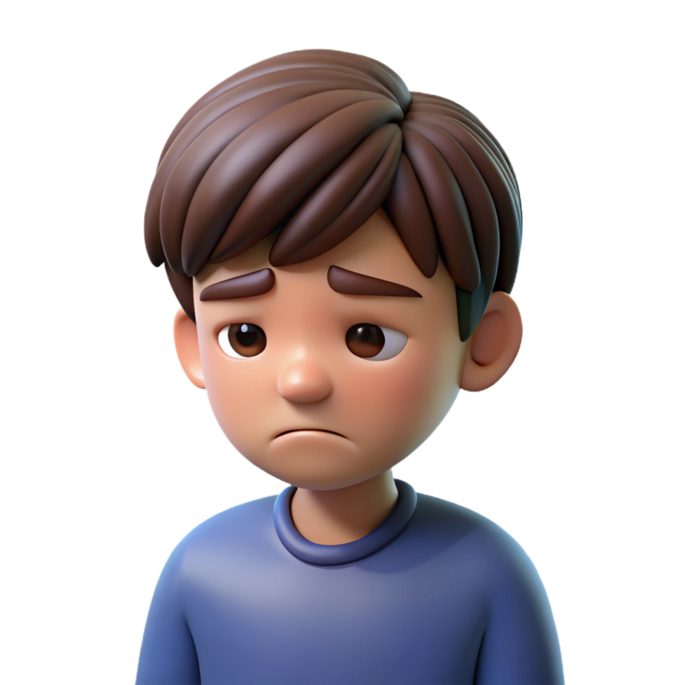 wonderful tranquil minimalist Sad teenager, looking down, melancholic, NO BACKGROUND with Transparent Background. museum quality png