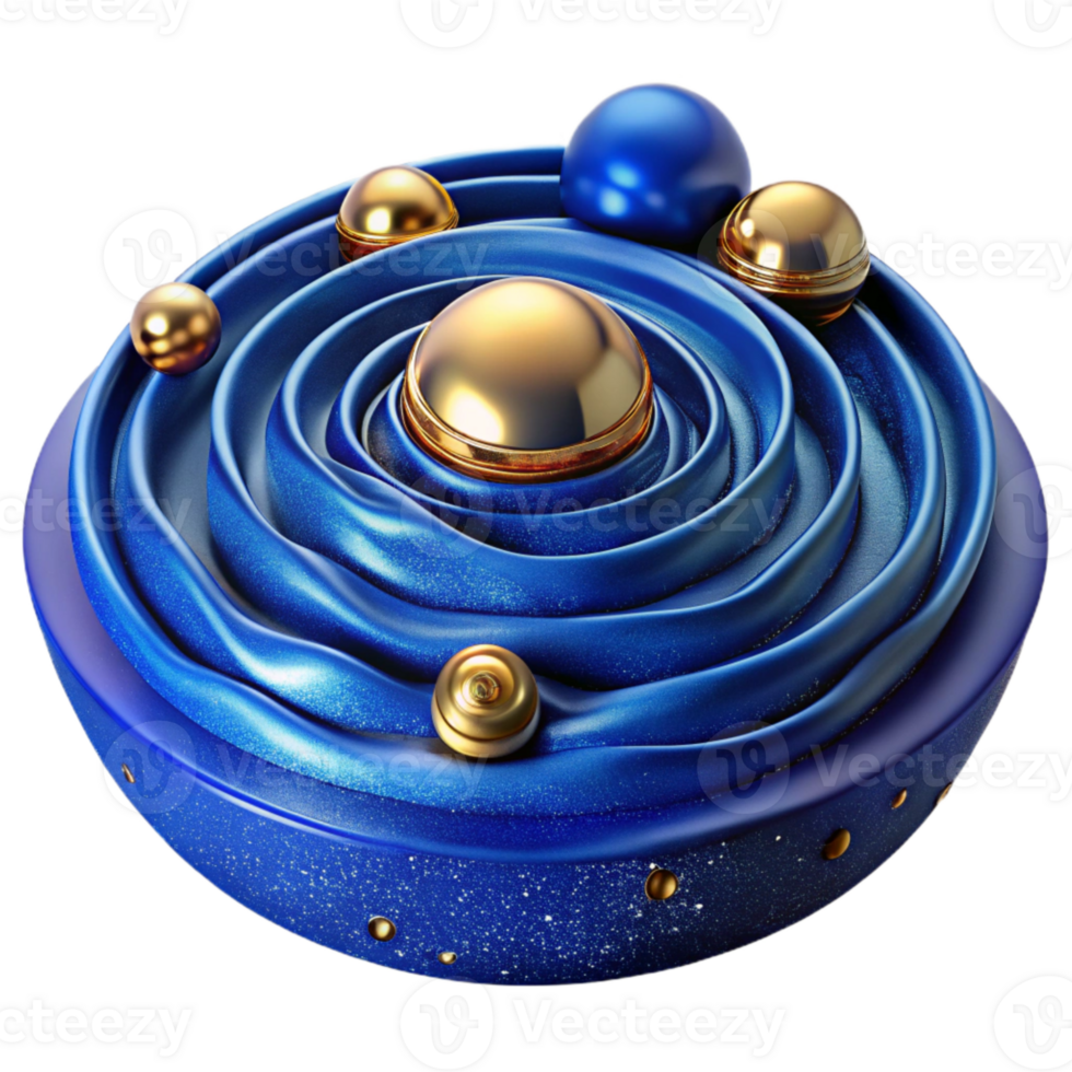 vibrant contemporary Deep Blue Water Ripples Cutout with Concentric Circles professional png