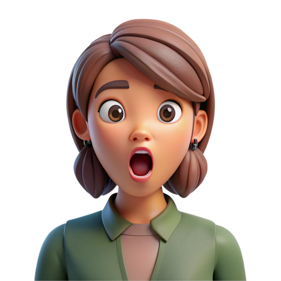 majestic energetic elegant Surprised woman, eyes wide open, shocked expression, NO BACKGROUND with Transparent Background. impeccable png