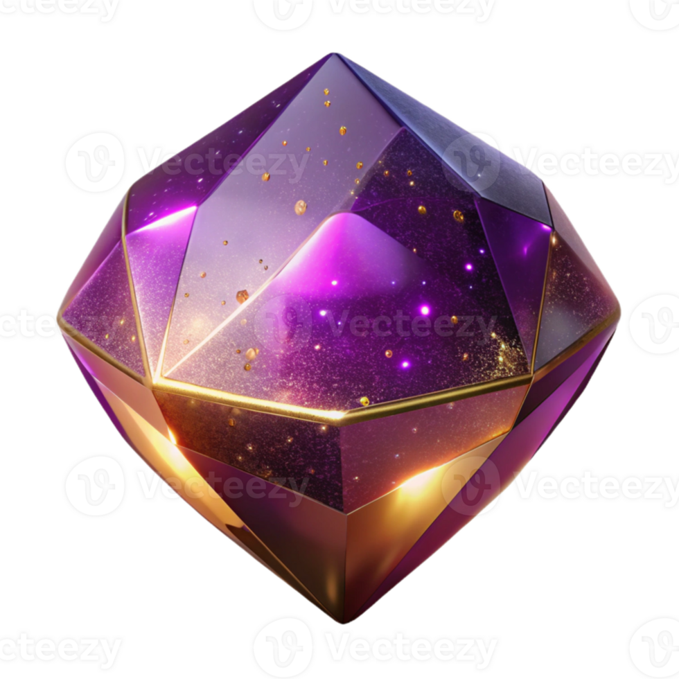 beautiful abstract Deep Purple Gemstone Cutout with Reflective Surface authentic png