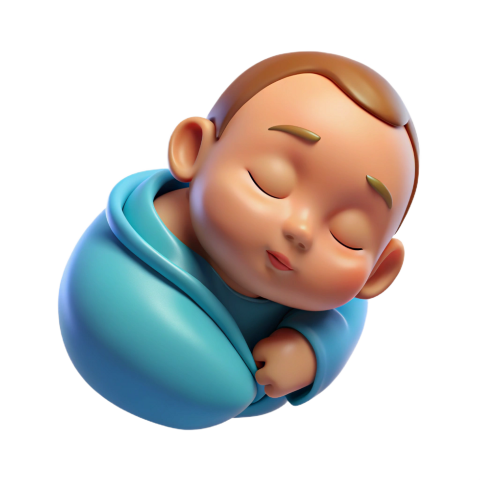 playful breathtaking Sleeping baby, peaceful, serene, NO BACKGROUND with Transparent Background. original png