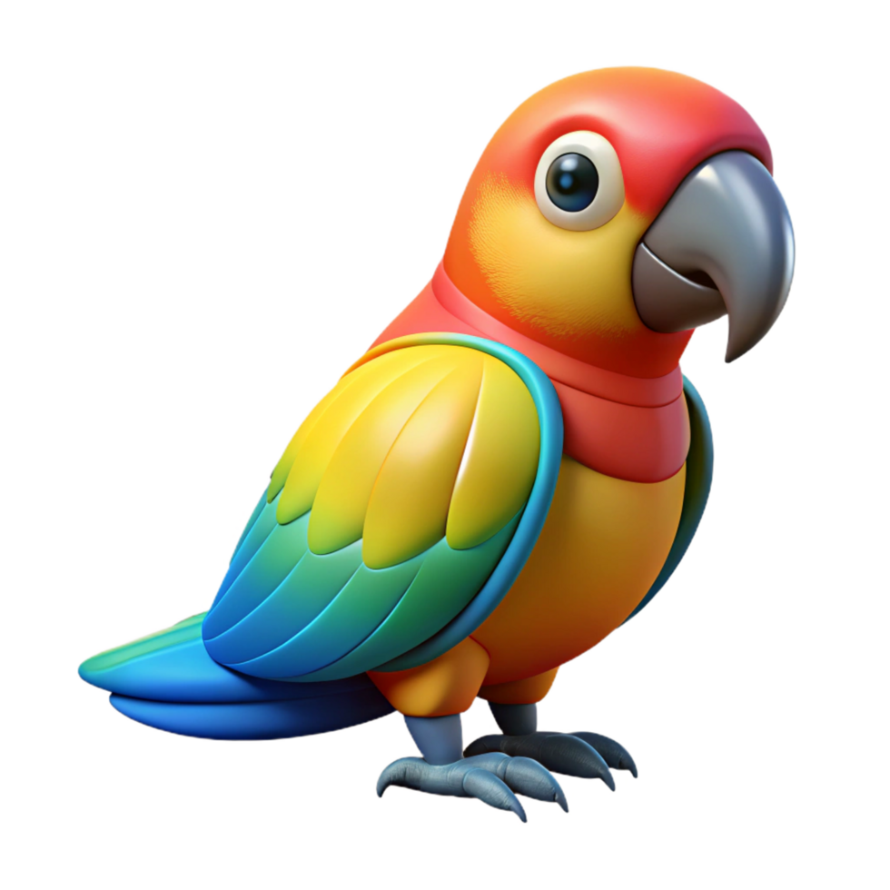 mesmerizing intense traditional Parrot, colorful feathers, perched, NO BACKGROUND with Transparent Background. flawless png