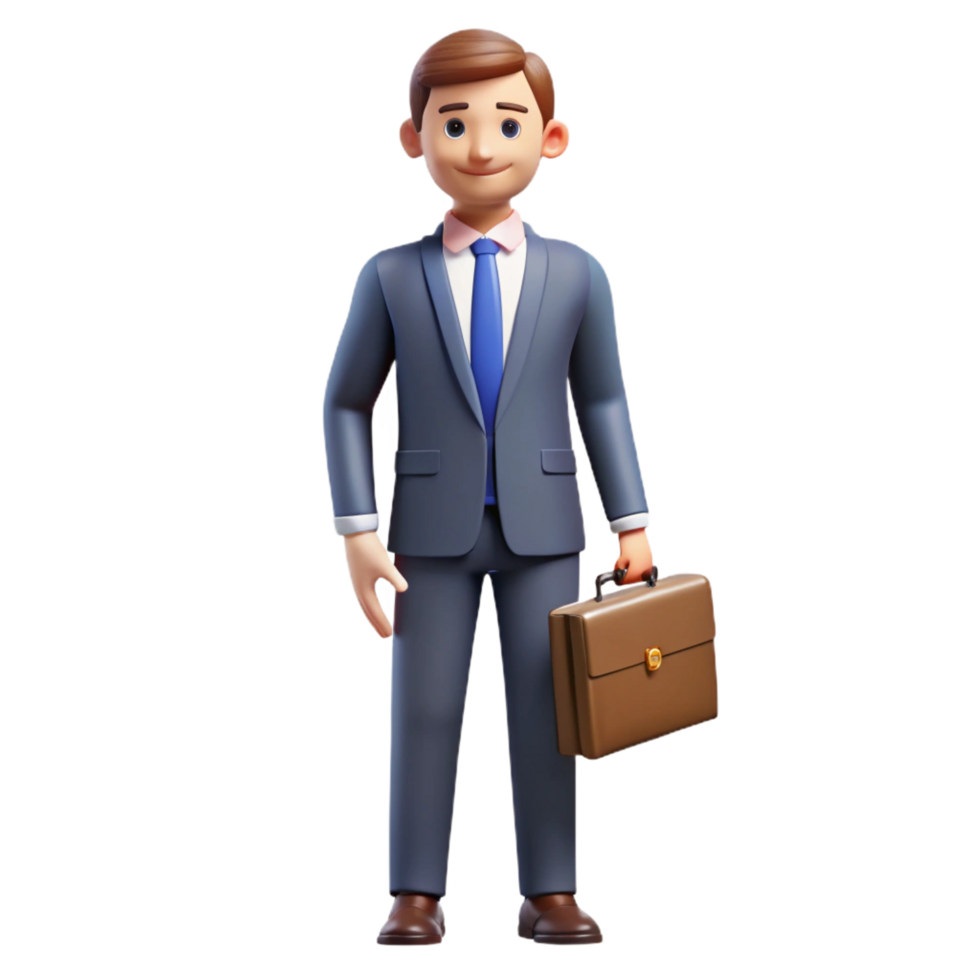 majestic modern Business executive, suit, briefcase, NO BACKGROUND with Transparent Background. exclusive png