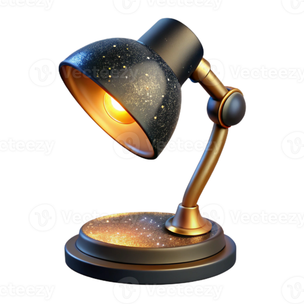 elegant rustic Desk Lamp with Warm Light and Shadow Transparent Background authentic png