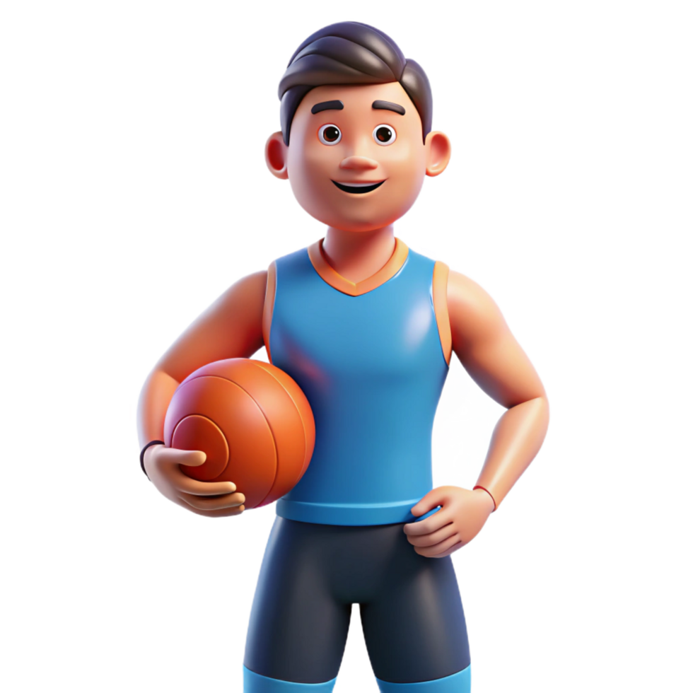 impressive exceptional Athlete, sportswear, holding ball, NO BACKGROUND with Transparent Background. png