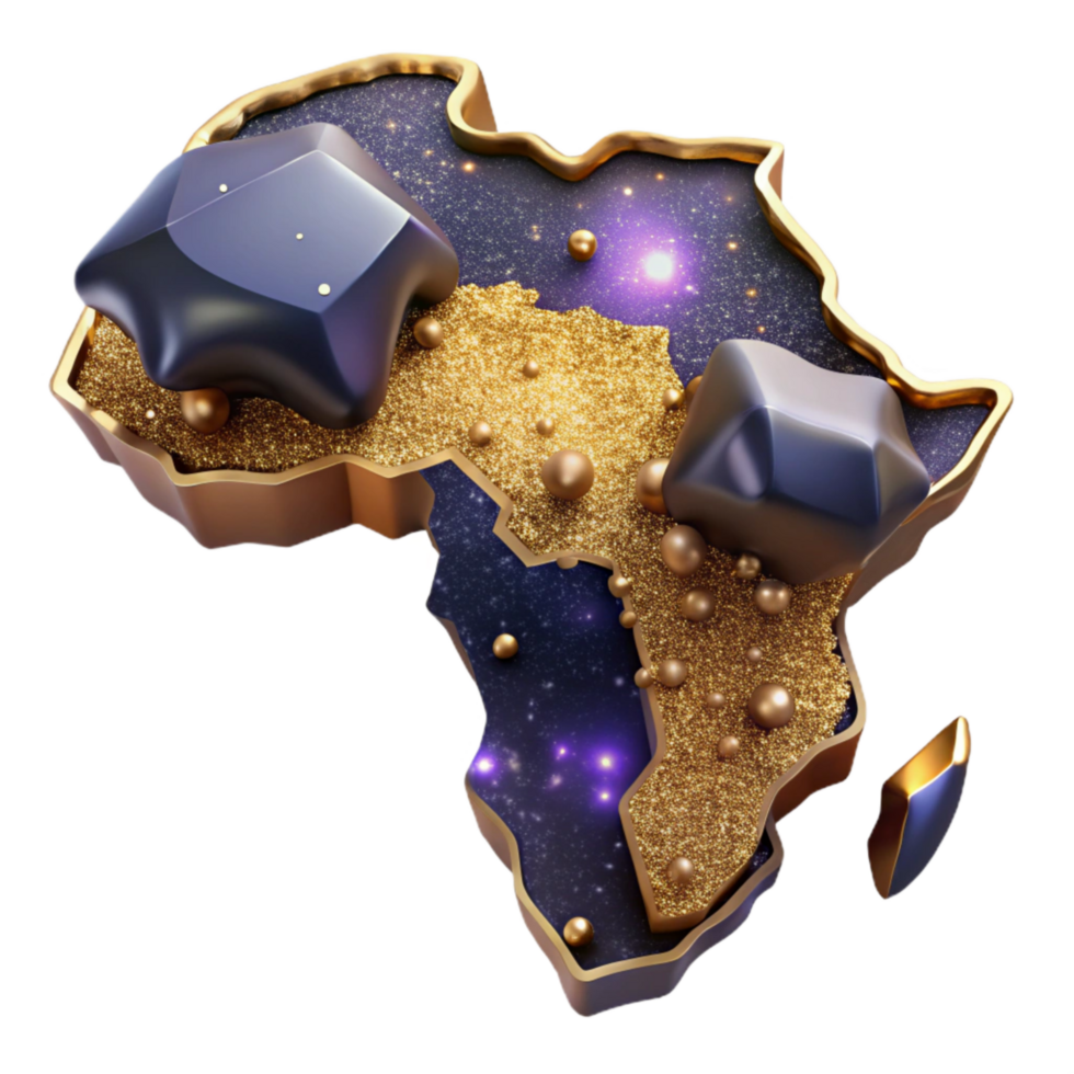 vibrant creative Detailed Map of Africa with Country Borders Isolated authentic png