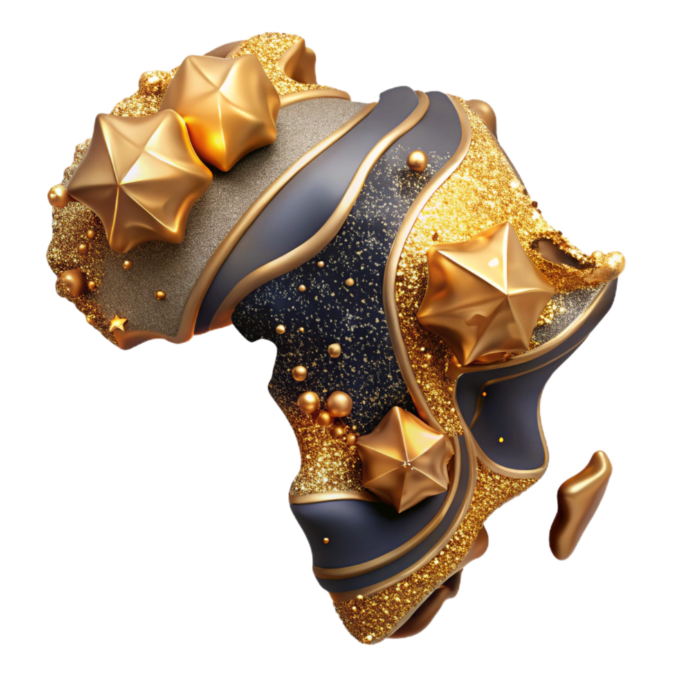 wonderful artistic Detailed Map of Africa with Country Borders Isolated high quality png