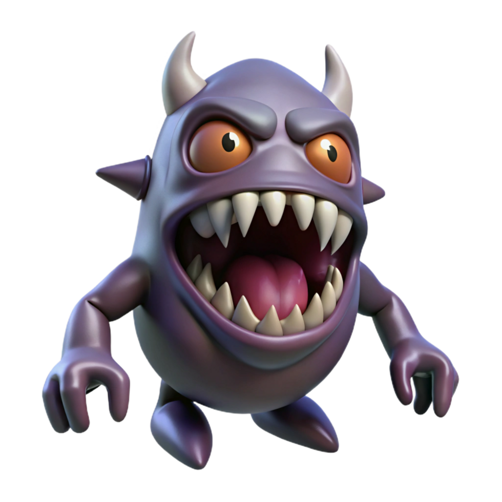 rare contemporary Monster, scary, menacing, NO BACKGROUND with Transparent Background. impeccable png