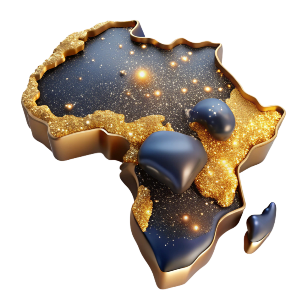 impressive rustic Detailed Map of Africa with Country Borders Isolated professional png
