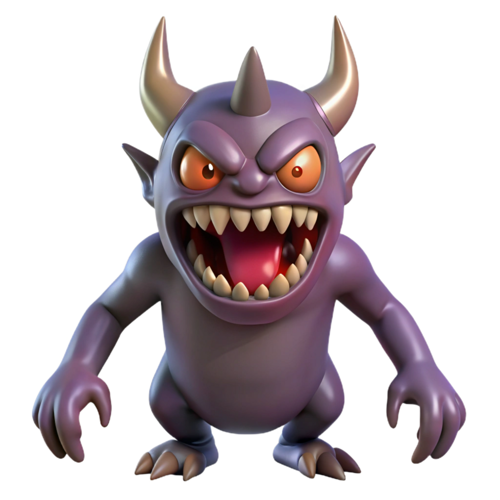 immaculate exceptional Monster, scary, menacing, NO BACKGROUND with Transparent Background. png