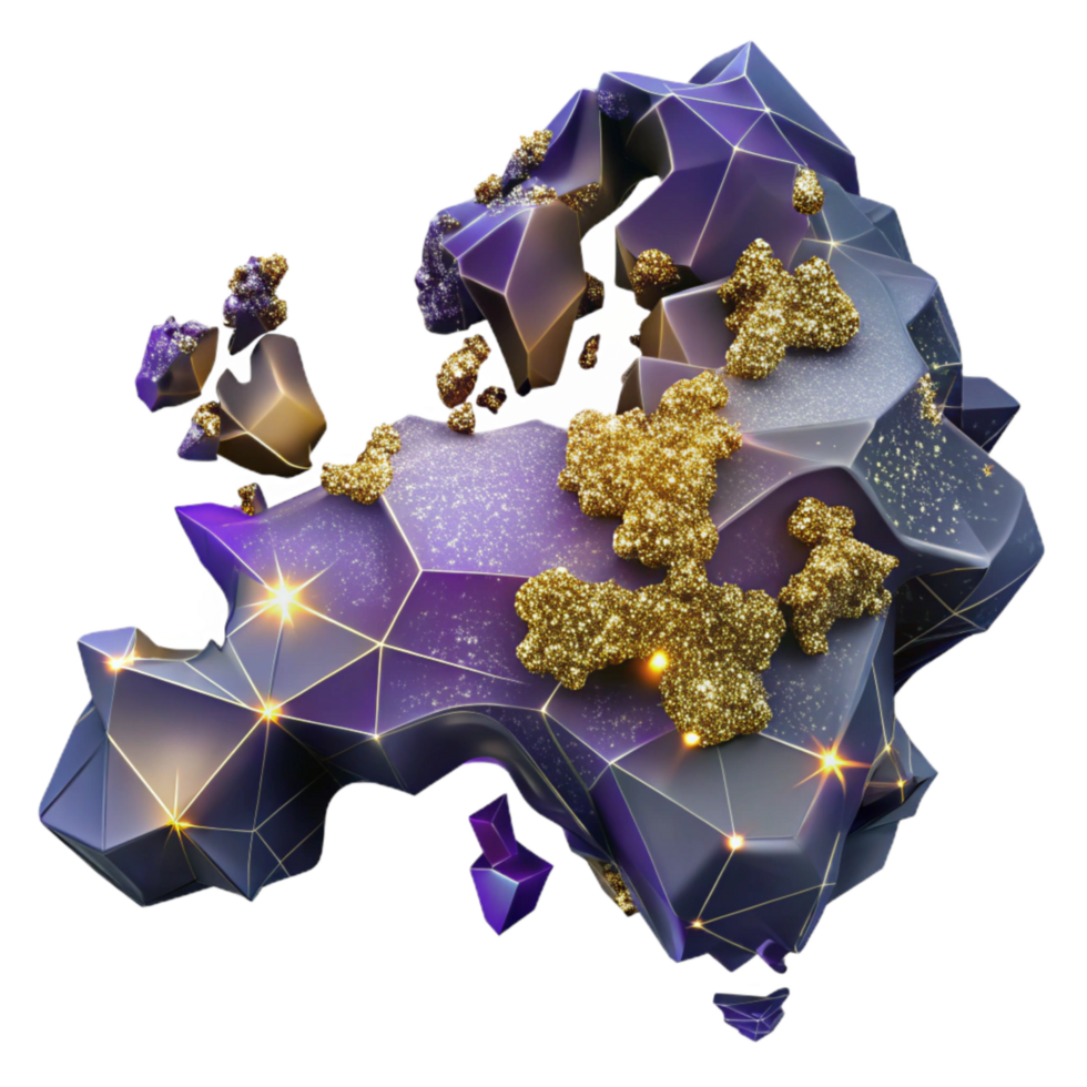 serene creative Detailed Map of Europe with Country Borders Transparent exclusive png