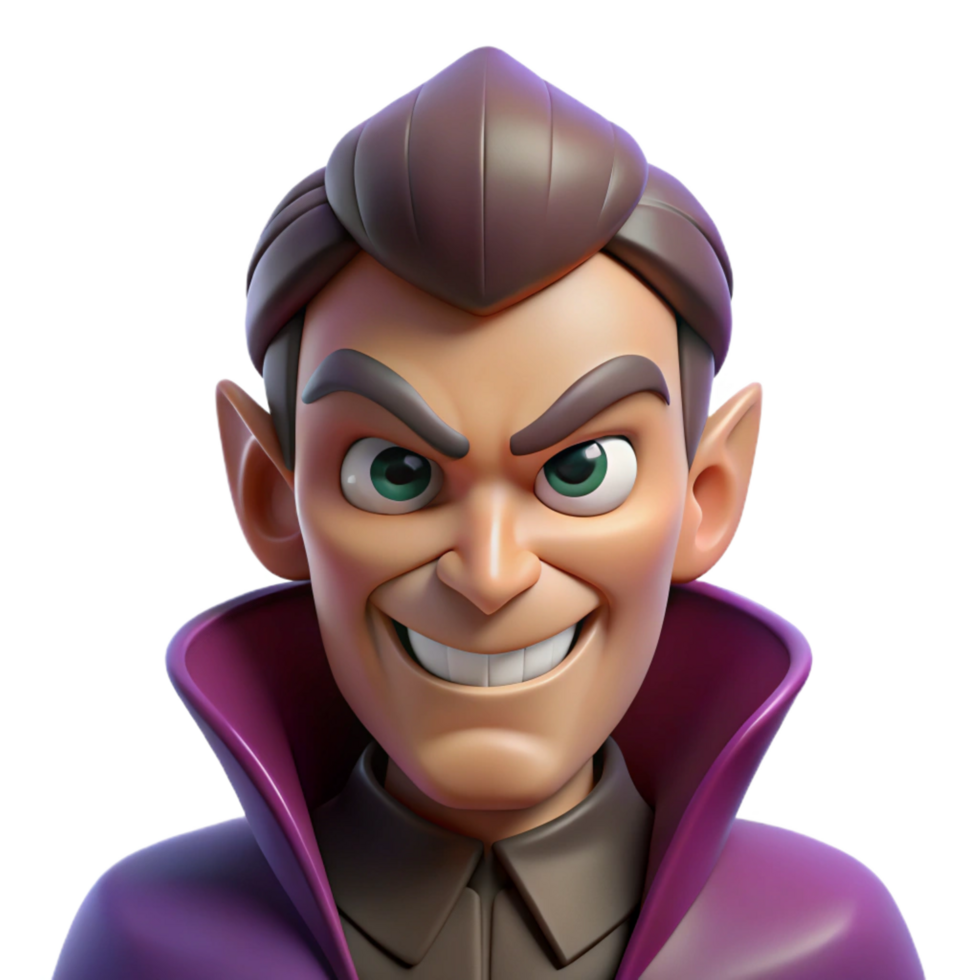 glorious exceptional Villain, evil grin, menacing, NO BACKGROUND with Transparent Background. png
