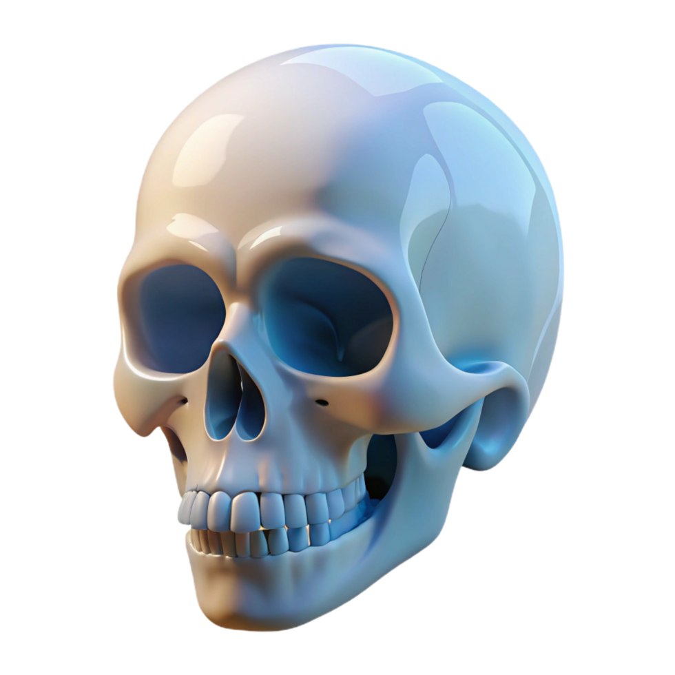 exquisite romantic art deco Skull, human, bone, NO BACKGROUND with Transparent Background. high resolution png