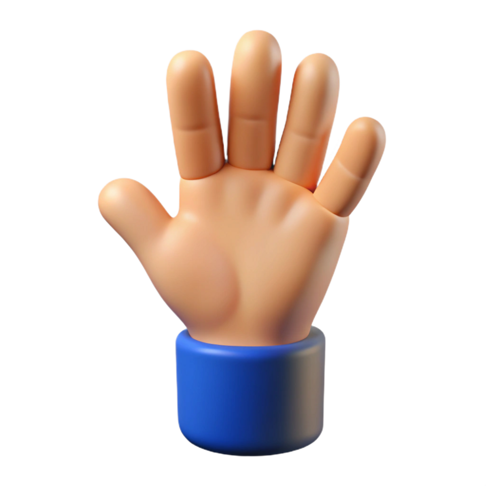 vibrant minimalist Hand, human, gesturing, NO BACKGROUND with Transparent Background. authentic png