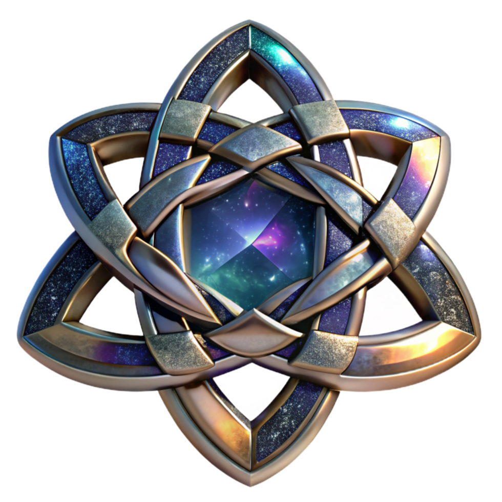 elegant classic Detailed Stained Glass Celtic Knot Transparent Background high resolution png