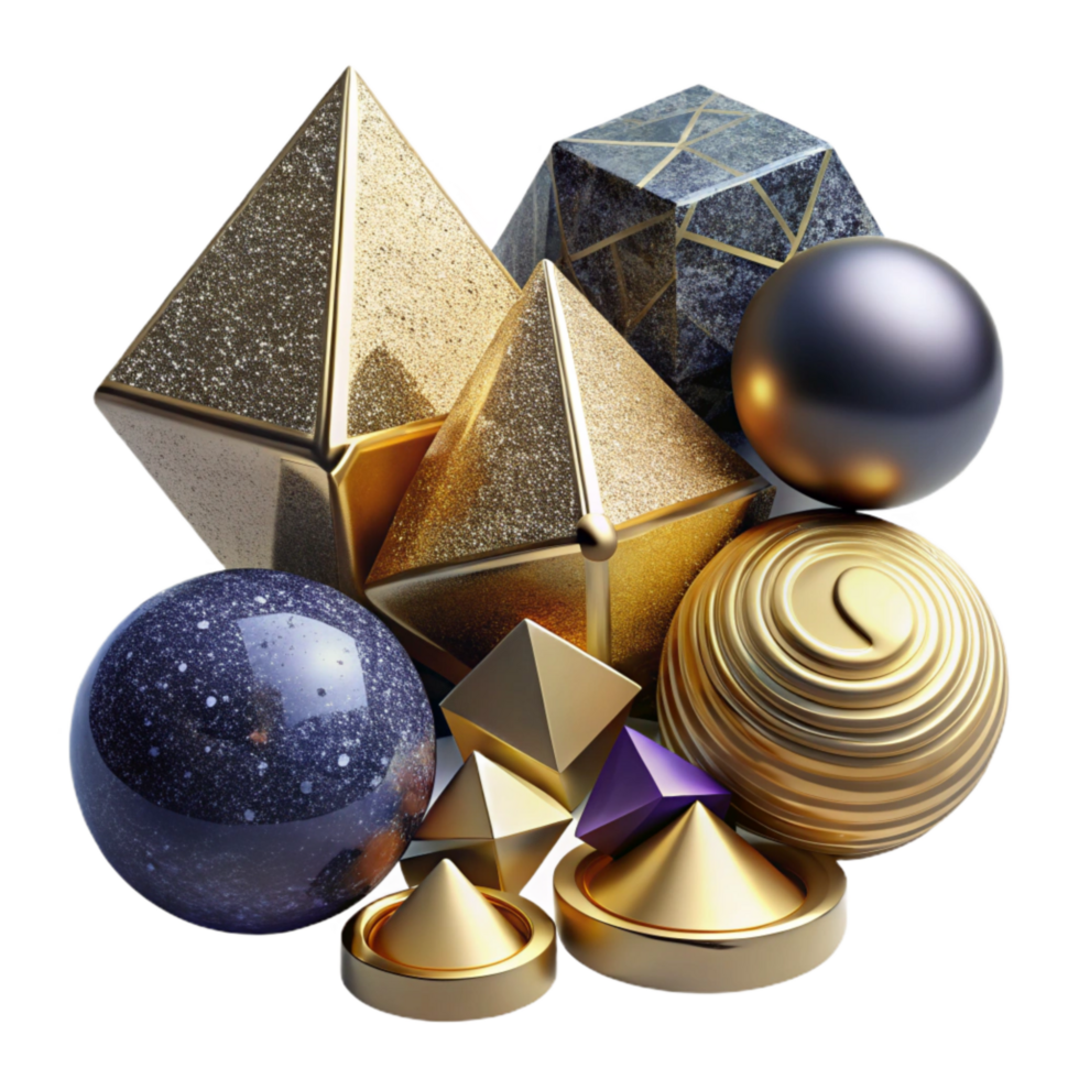 beautiful vintage D Geometric Forms Cutout Collection professional png