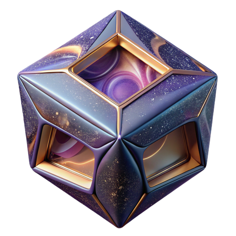 serene traditional D Geometric Pattern Cutout Cube Design Transparent professional png