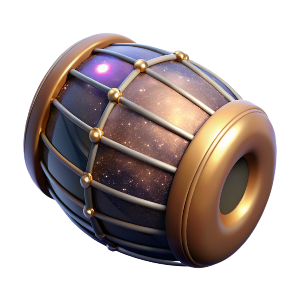 extraordinary artistic Dholak Drum Isolated with Double-headed Barrel Drum professional png