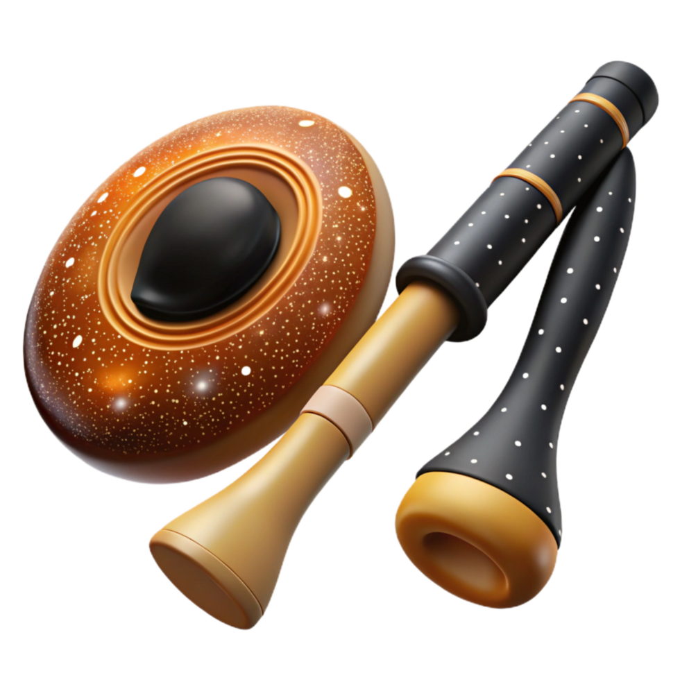 elegant minimalist Didgeridoo and Aboriginal Art Cutout with Authentic Design Isolated high resolution png