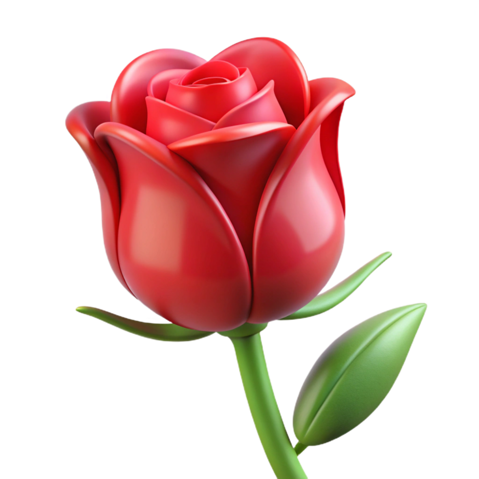 hypnotic tranquil elegant Single red rose bud NO BACKGROUND with Transparent Background. refined png