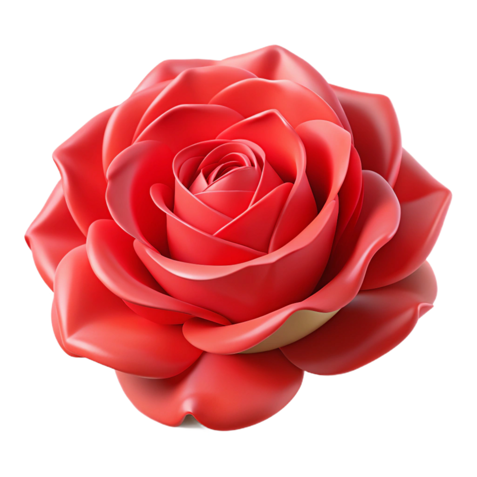 wonderful impressionist Single red rose, close-up, detailed. NO BACKGROUND with Transparent Background. high quality png