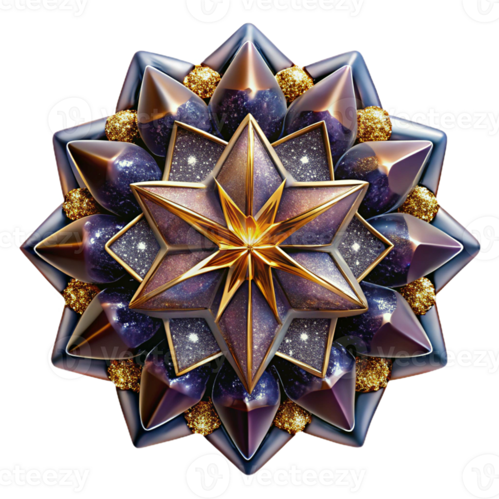 vibrant vintage Duotone Kaleidoscope Pattern Transparent Background high resolution png