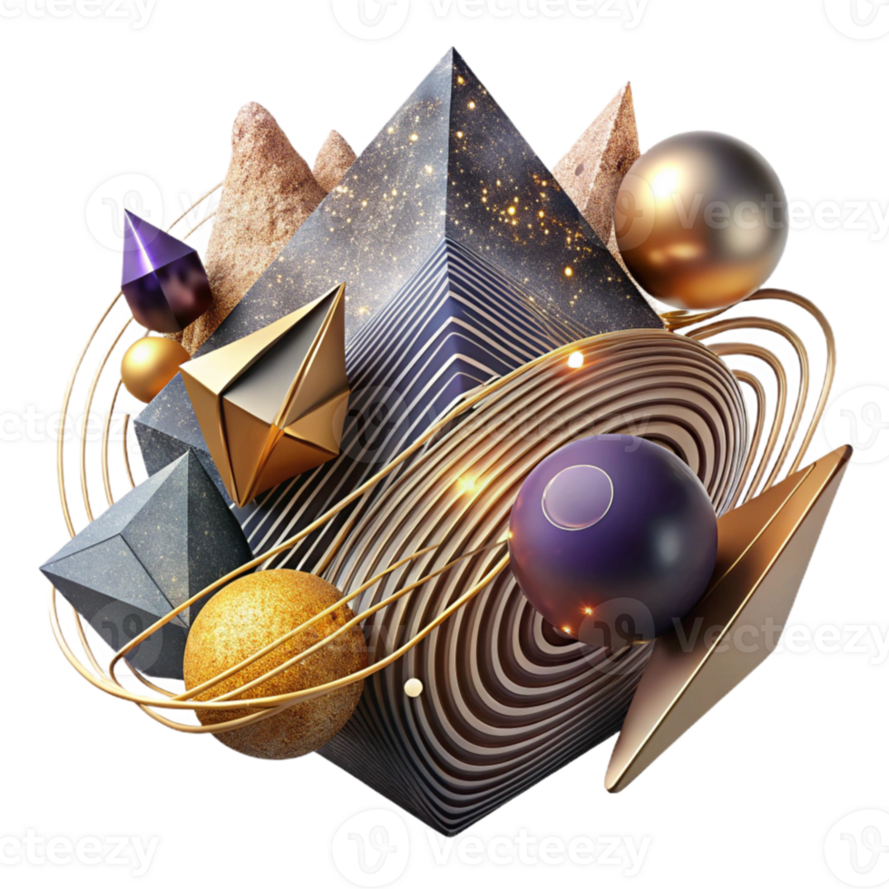 serene artistic Dynamic Abstract Composition with Motion Lines Isolated png