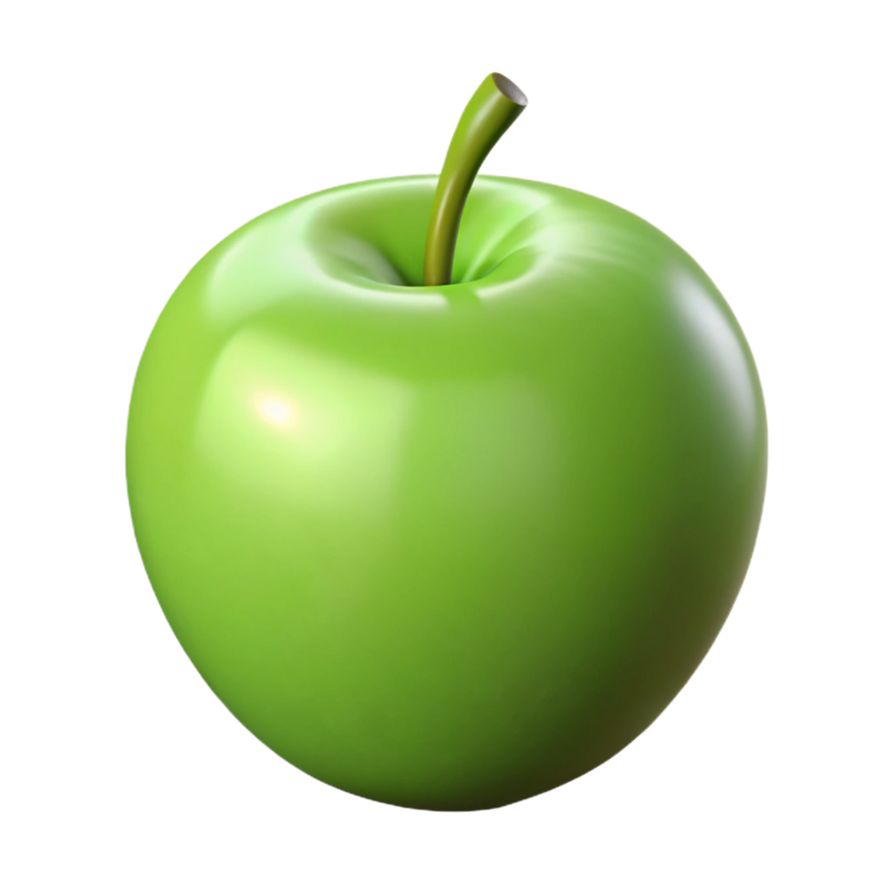 unforgettable rustic Green Granny Smith apple, single. NO BACKGROUND with Transparent Background. 8K png