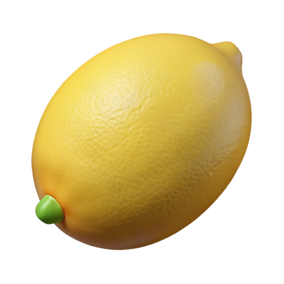 picturesque vintage Lemon, whole, single. NO BACKGROUND with Transparent Background. genuine png