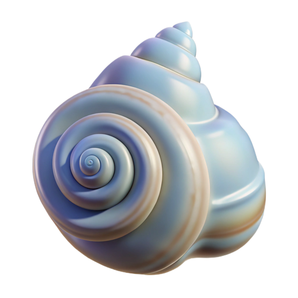 elegant notable Single seashell, spiral. NO BACKGROUND with Transparent Background. png
