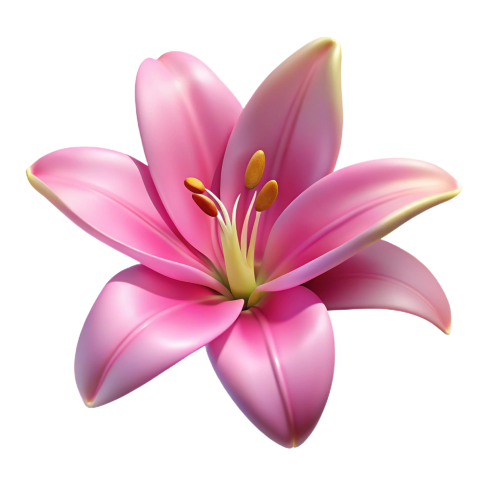 exceptional elegant Lily flower, single, pink. NO BACKGROUND with Transparent Background. ultra HD png