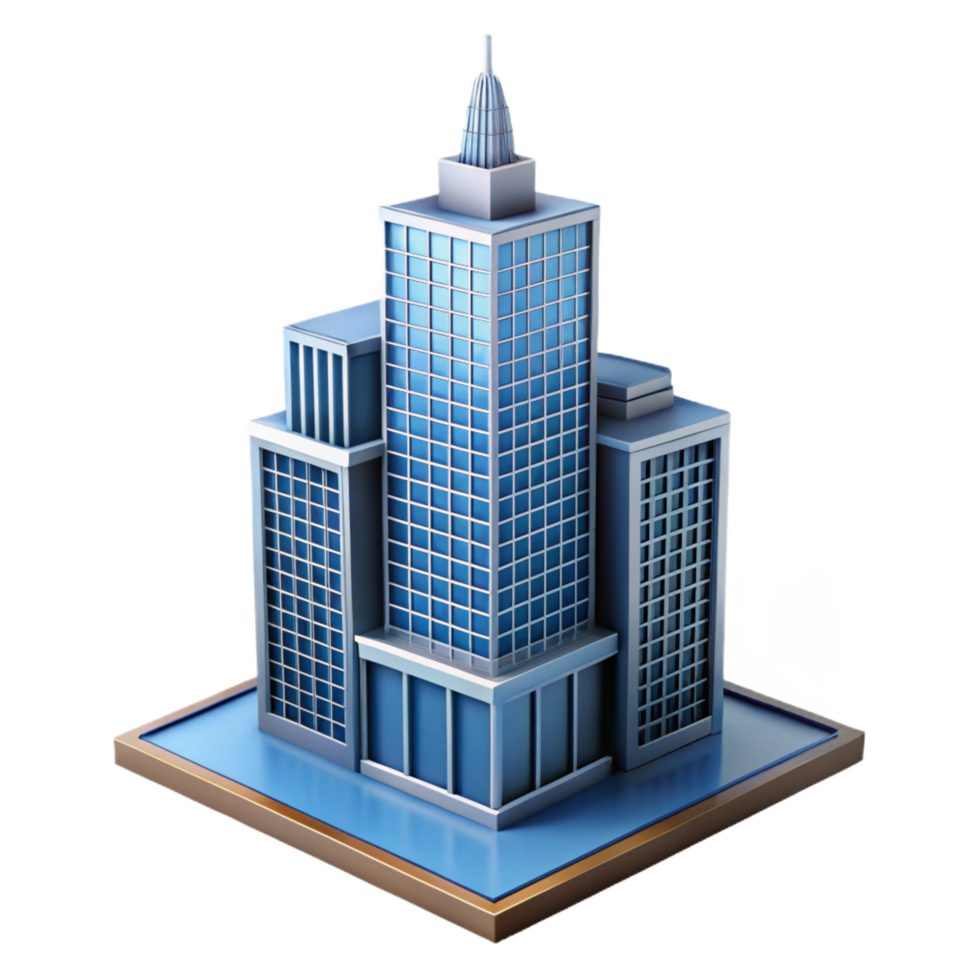gorgeous futuristic Modern skyscraper architectural model NO BACKGROUND with Transparent Background. elite png