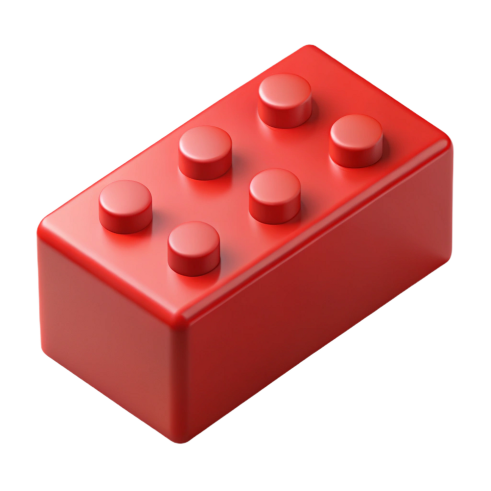 fascinating futuristic Single red brick NO BACKGROUND with Transparent Background. museum quality png
